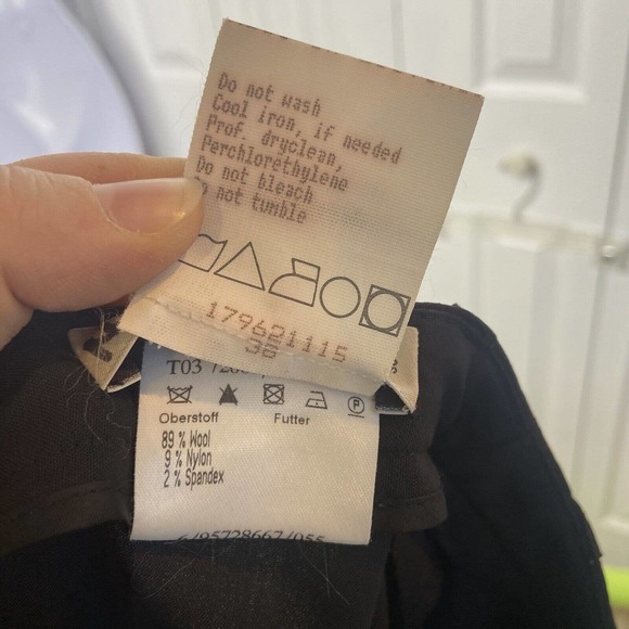 Rene Lezard Womens Sz 38 Wool Blend Dress Pant Straight Leg Pockets Cuffed Black - Picture 6 of 10